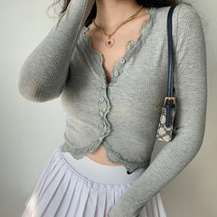 Meredith Lace Button Up Top ~ HANDMADE