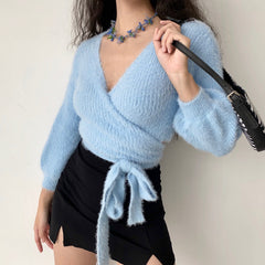 Willow Plush Cross Wrap Top