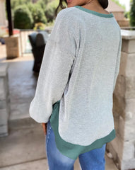 Contrast Edge Reverse Seam Sweatshirt