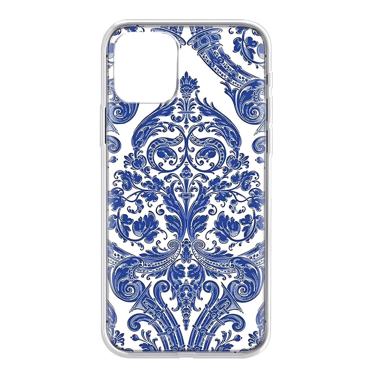 Mykonos Navy Blue Floral Patterned Phone Case For iPhone