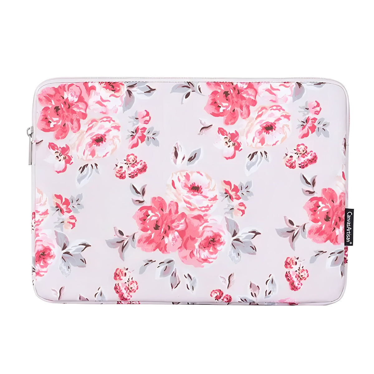 Pink Rose Print Makeup Bag