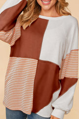 Colorblock Reverse Seam Oversized Top