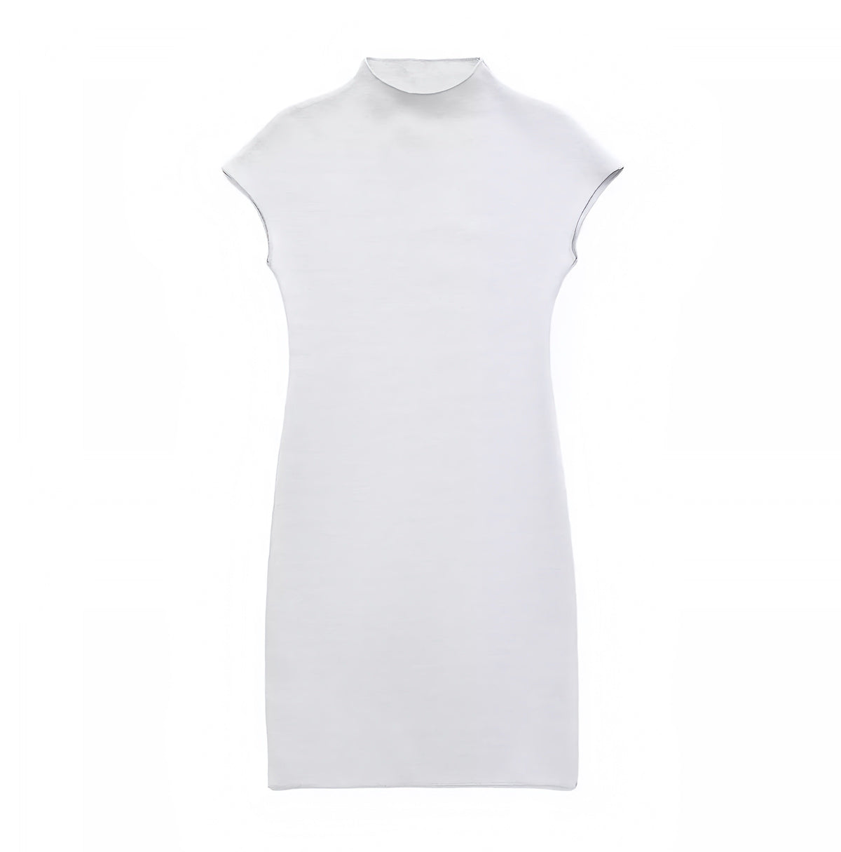 White Knit Turtleneck Bodycon Mini Dress