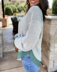 Contrast Edge Reverse Seam Sweatshirt