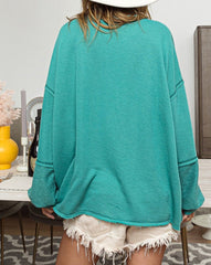 Colorblock Reverse Seam Oversized Sweatshirt
