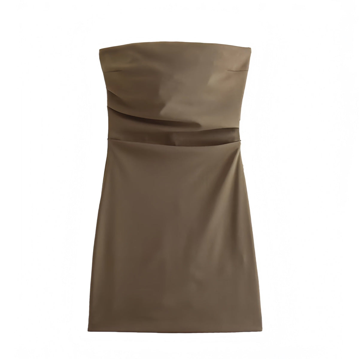 Chocolate Brown Bodycon Strapless Mini Dress