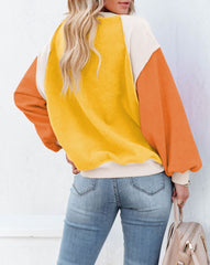 Colorblock Pullover Fleece Sweatshirt