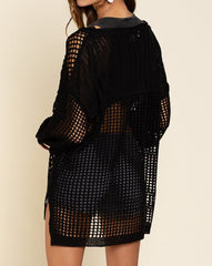 Crochet Long Sleeve Cover Up