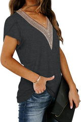 Crochet Lace V Neck Top