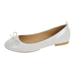 White Bow Ballet Flats