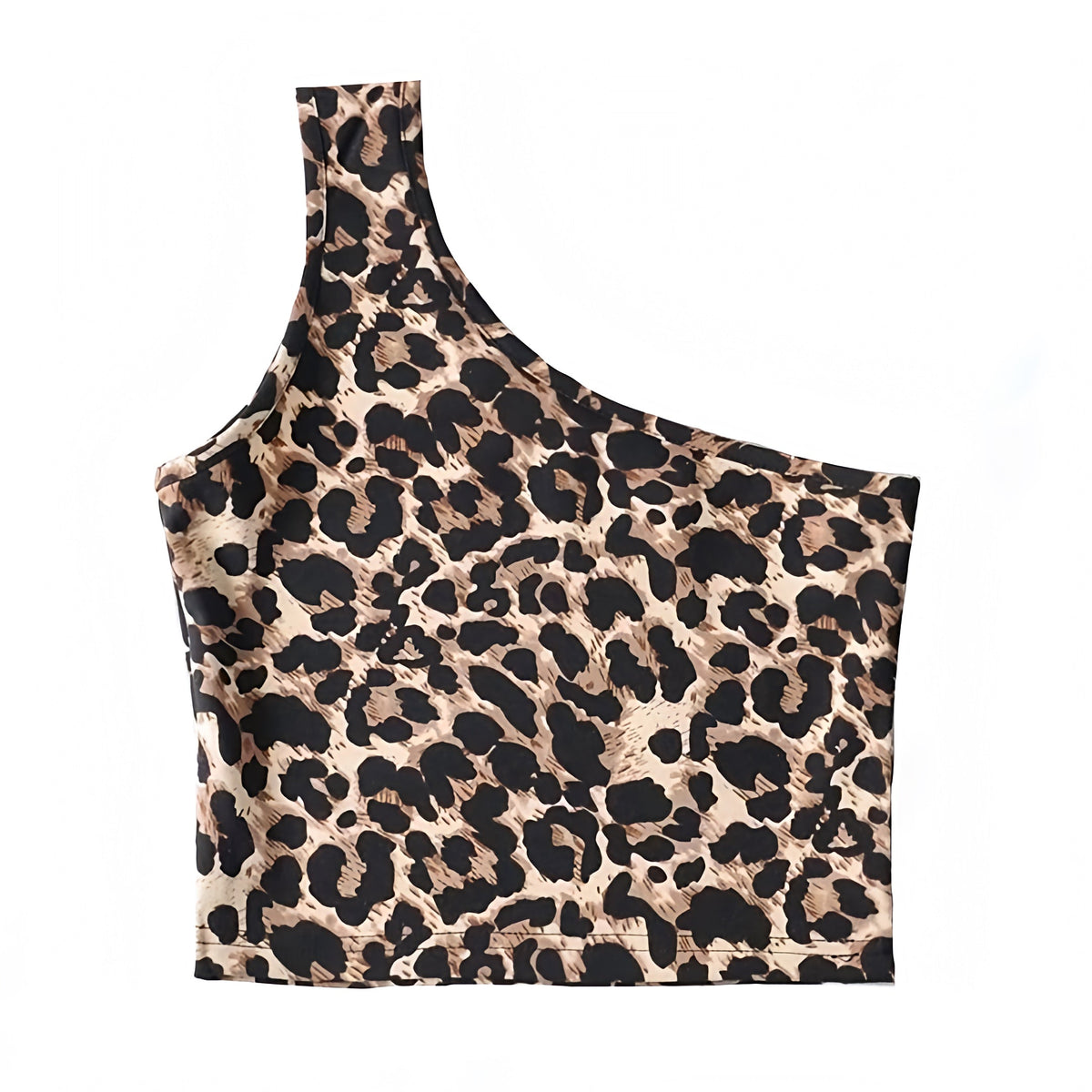 Leopard Print Asymmetric Tank Top