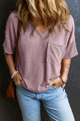 Corded Pocketed Short Sleeve T-Shirt
