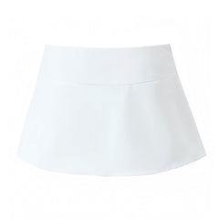 White Bows Slim Fit Low Rise Slit Mini Skirt
