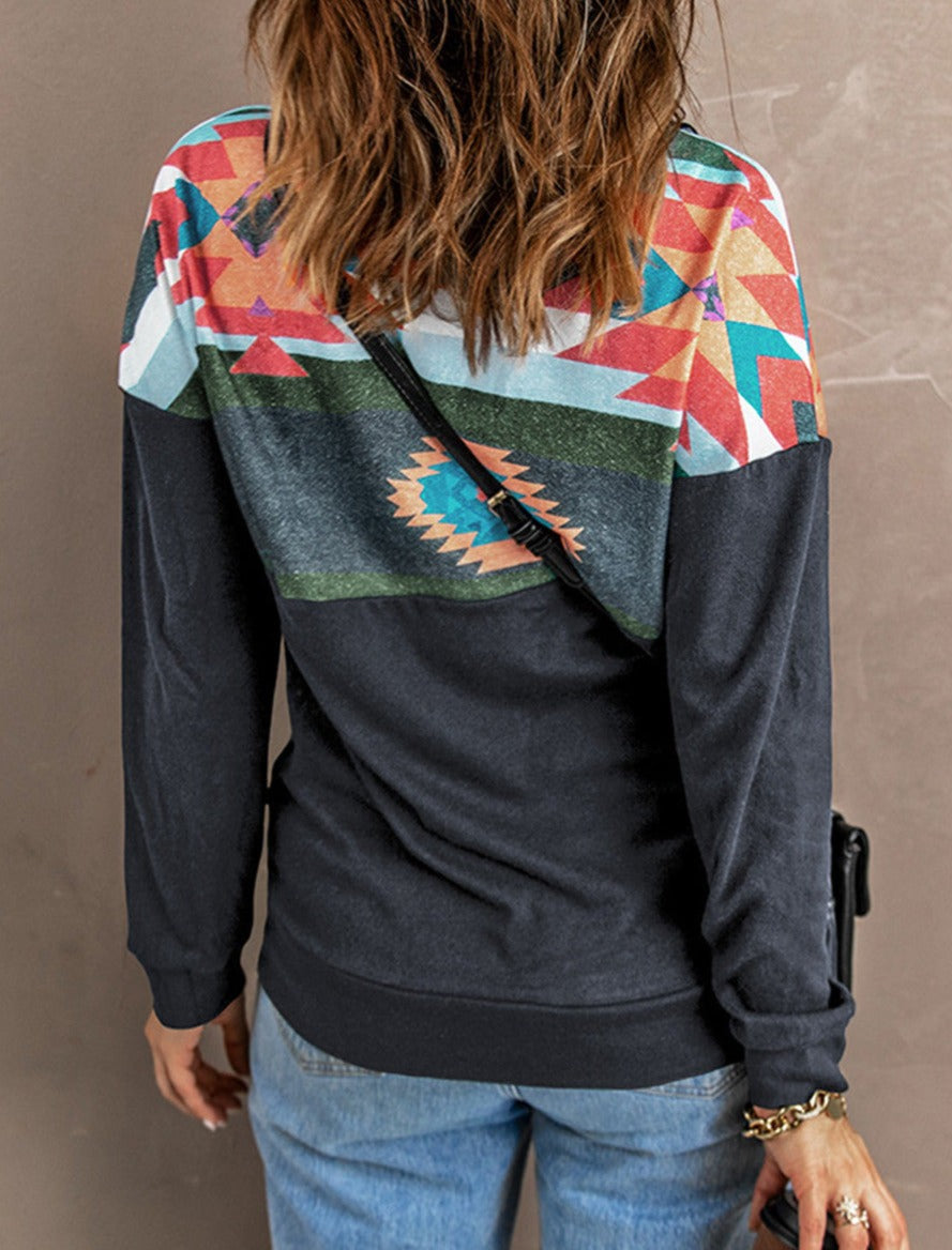 Comforting Moments Aztec Zip-Up Sweatshirt