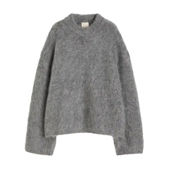 Gray Oversized Chunky Knit Sweater