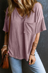 Corded Pocketed Short Sleeve T-Shirt