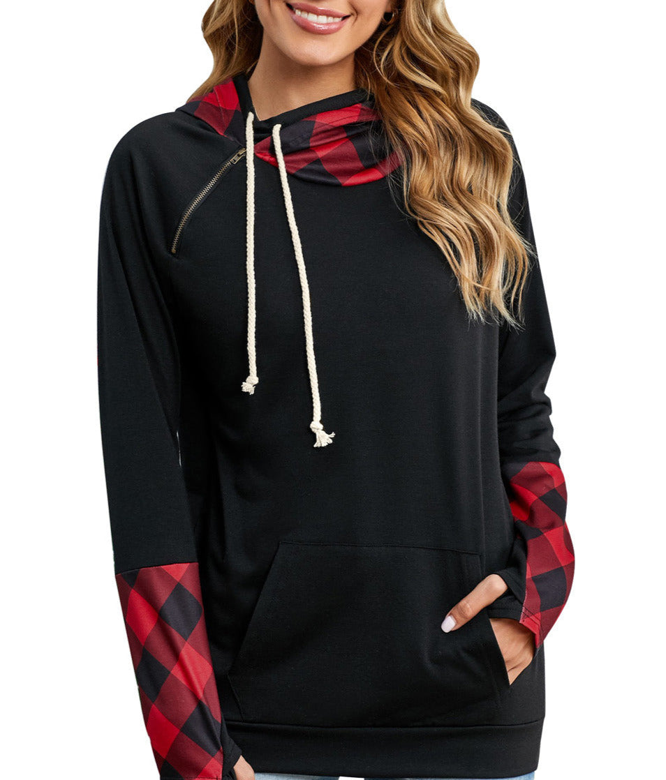 Colorblock Long Sleeve Pocketed Hoodie