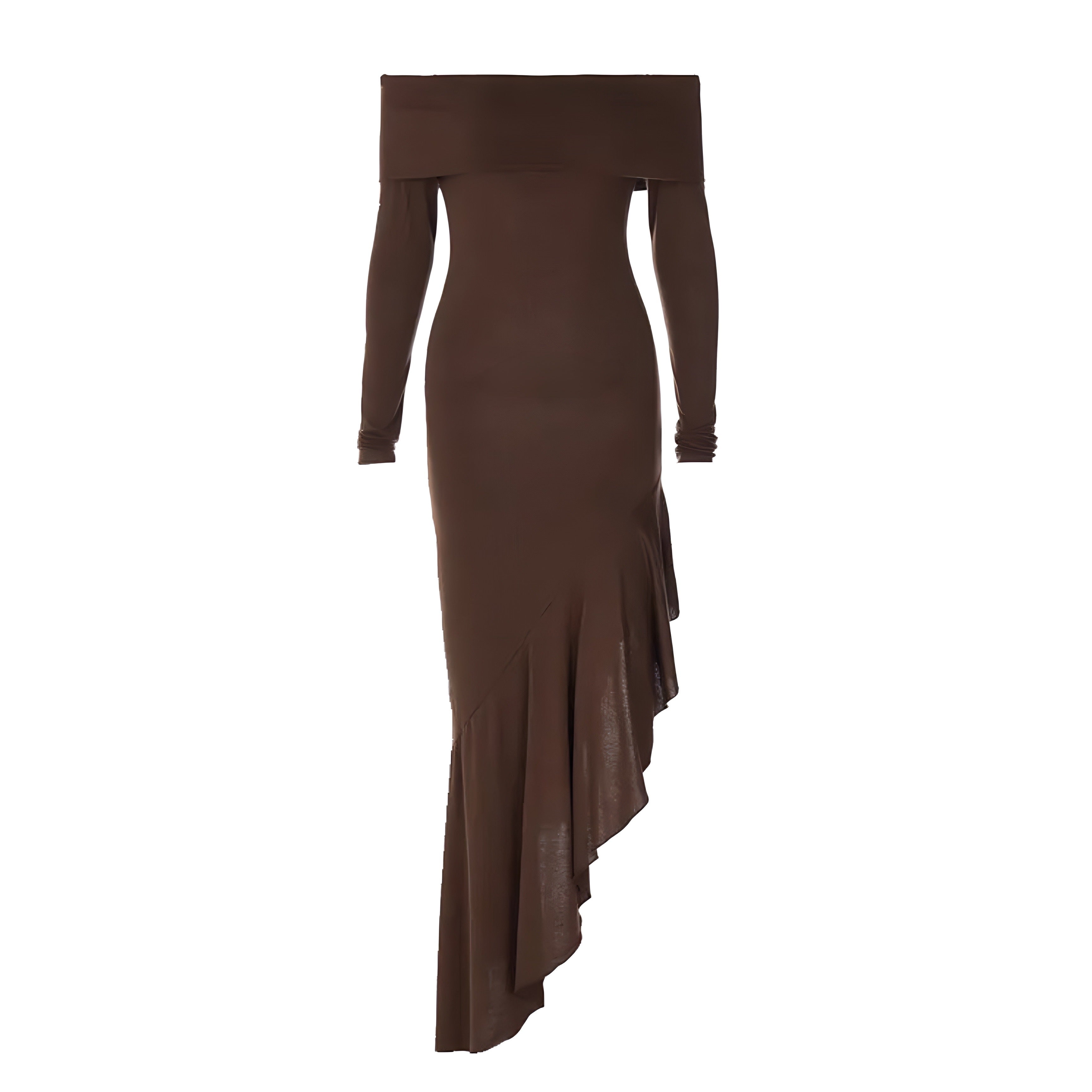 Dark Brown Off Shoulder Maxi Dress – Toadds