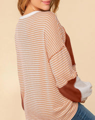 Colorblock Reverse Seam Oversized Top