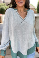 Contrast Edge Reverse Seam Sweatshirt
