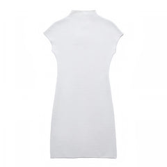 White Knit Turtleneck Bodycon Mini Dress