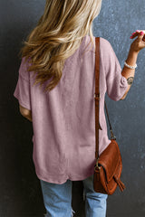 Corded Pocketed Short Sleeve T-Shirt