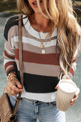 Colorblock Stripe Long Sleeve Sweater