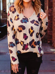 Colorful Leopard Long Sleeve Top