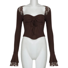 Cocoa Charm Ruched Top