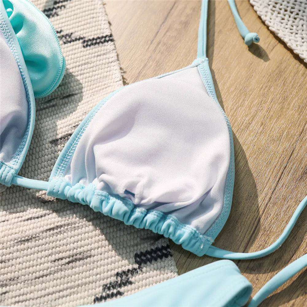 Aqua Bloom 3D Flower Bikini Set