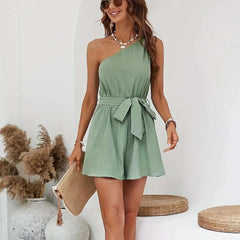 Asymmetric Belted Playsuit