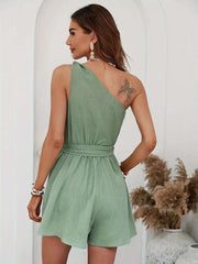Asymmetric Belted Playsuit