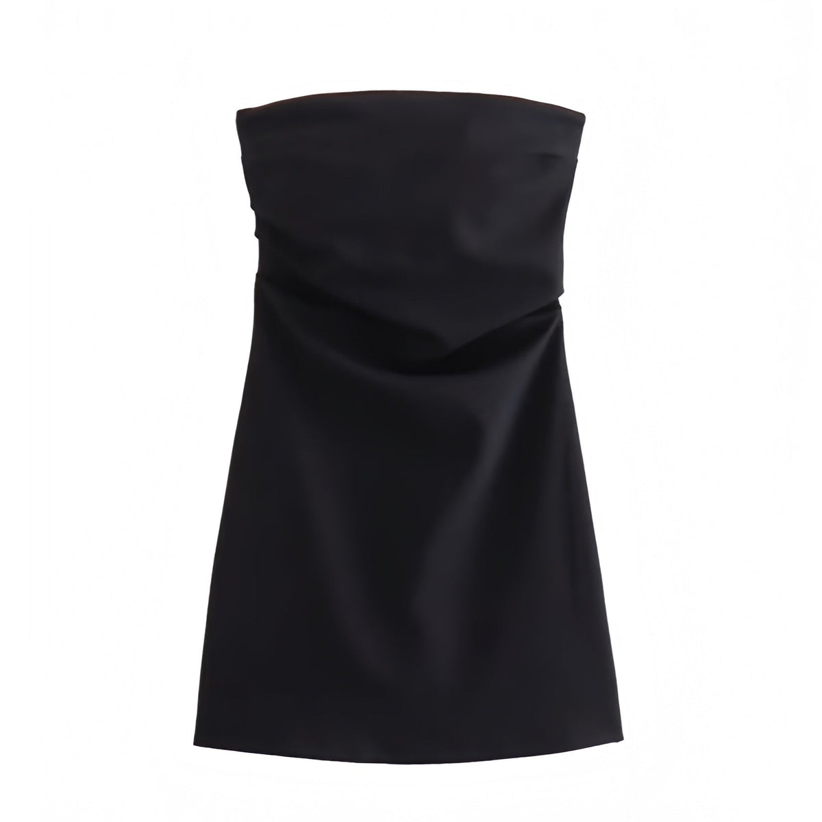 Dark Black Bodycon Strapless Mini Dress