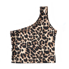 Leopard Print Asymmetric Tank Top