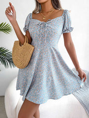 BlossomCharm Floral Mini Dress