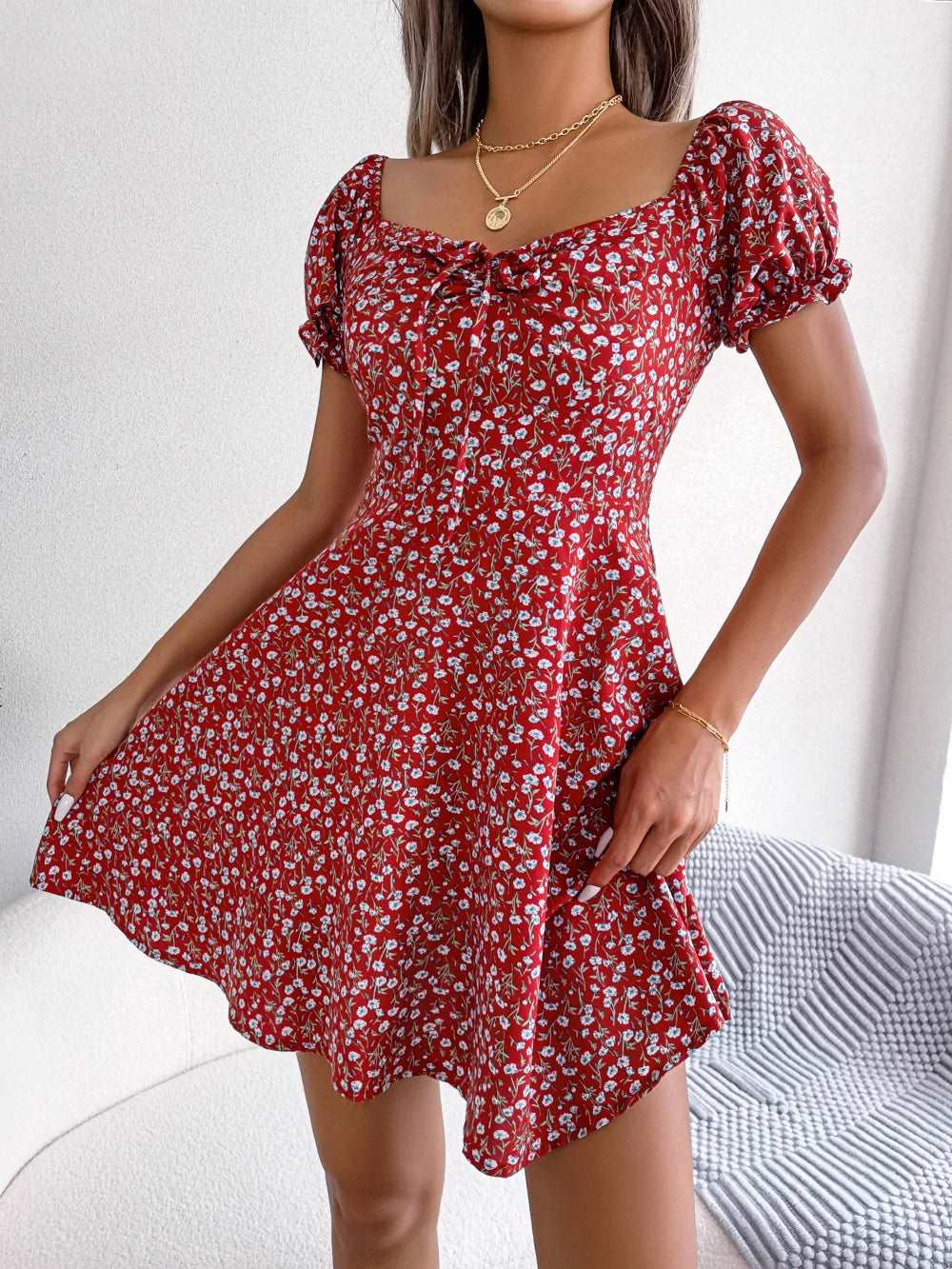 BlossomCharm Floral Mini Dress