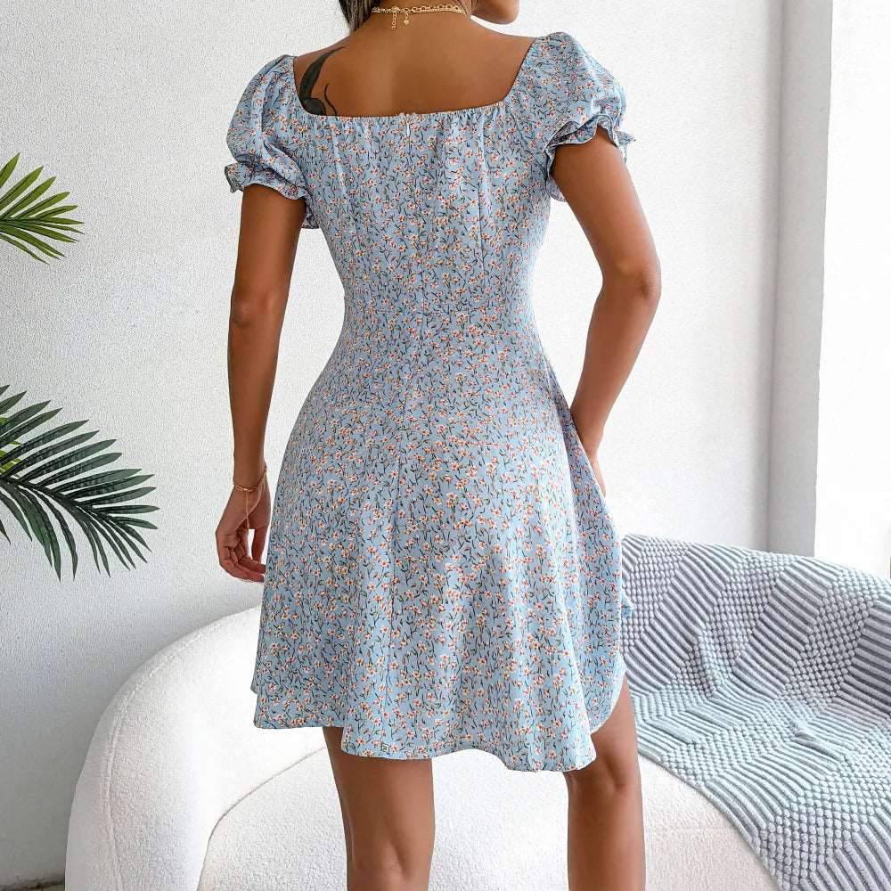 BlossomCharm Floral Mini Dress