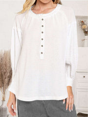 Blush Waffle Knit Button-Up Top