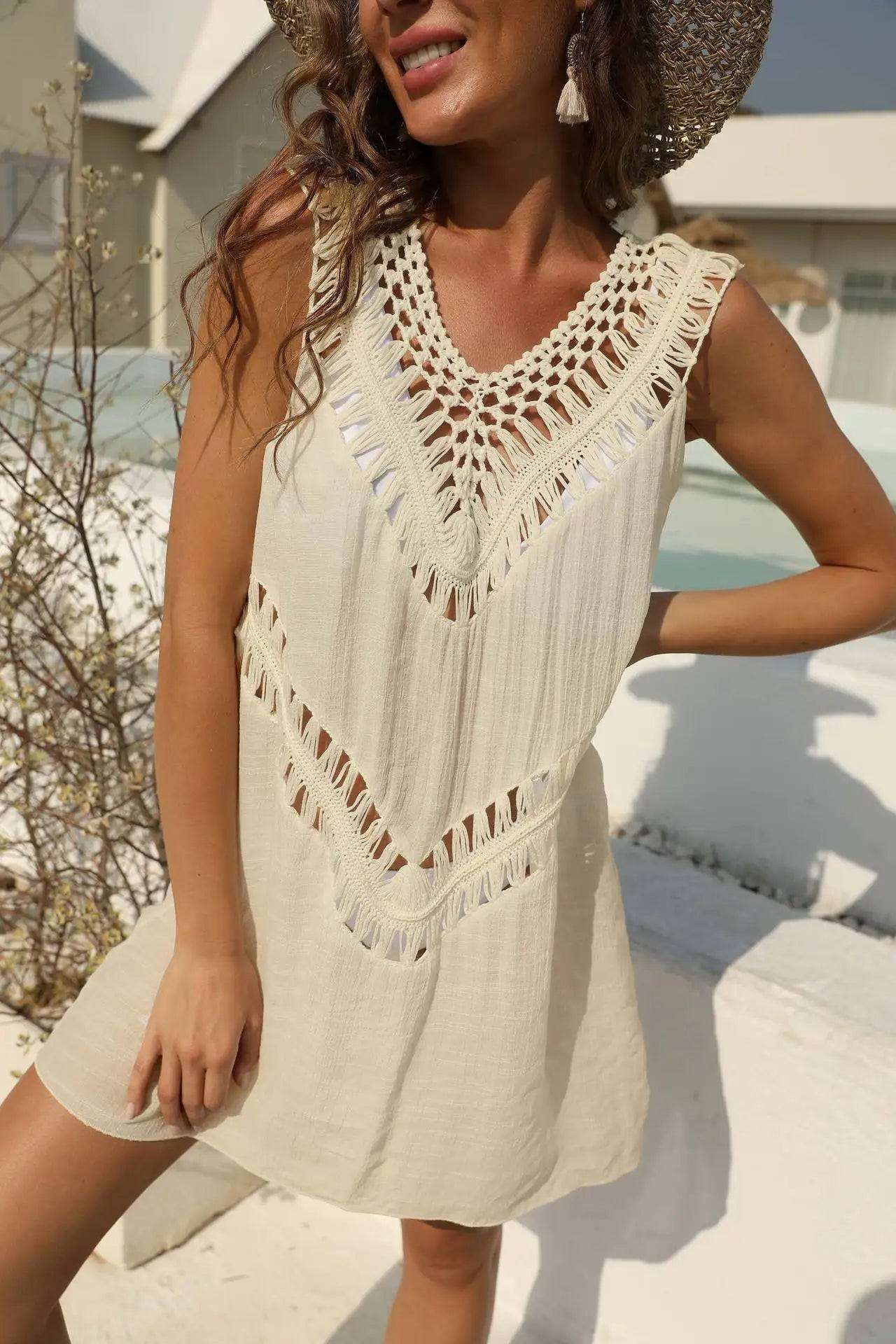Bohemian Bliss Crochet Beach Tunic