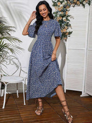 Bohemian Lantern Sleeve Maxi Dress