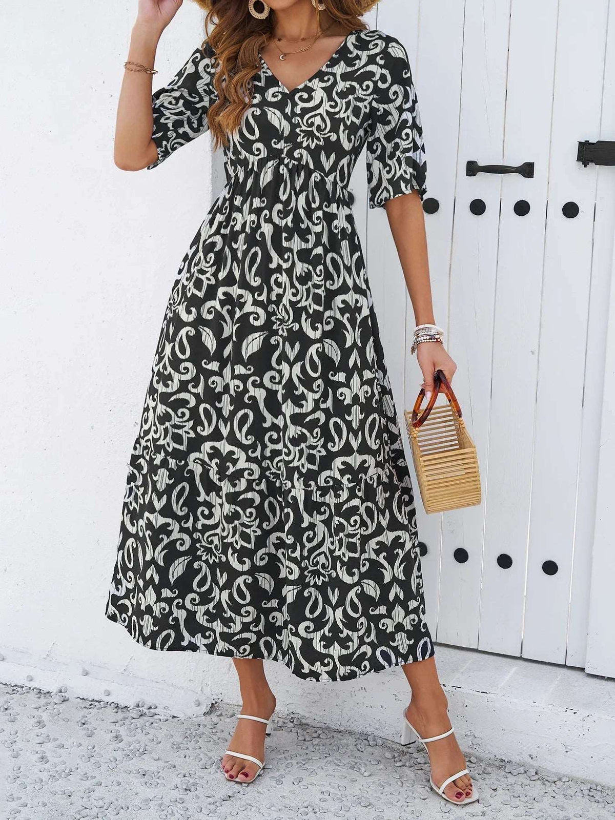 Bohemian Print Maxi Dress