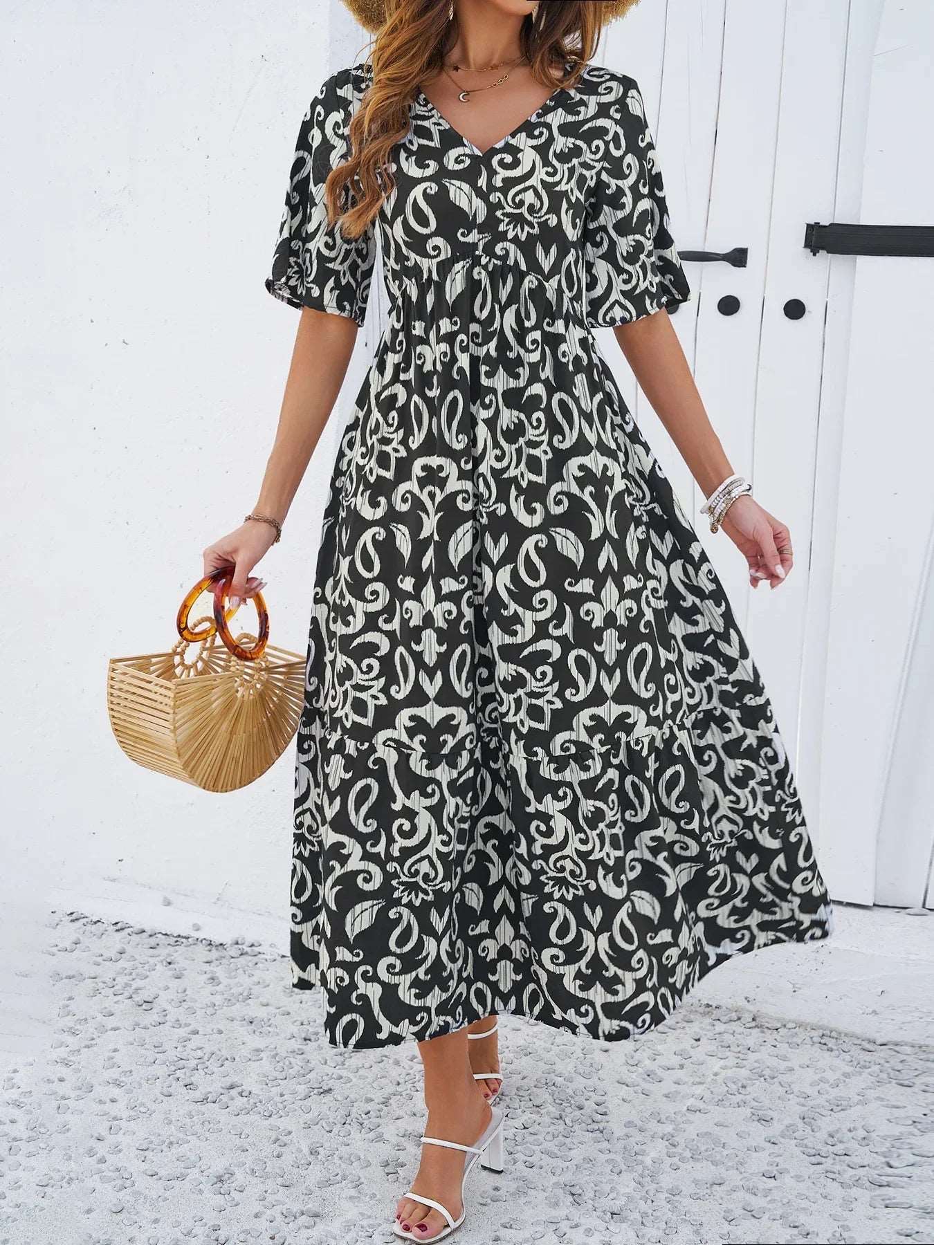 Bohemian Print Maxi Dress