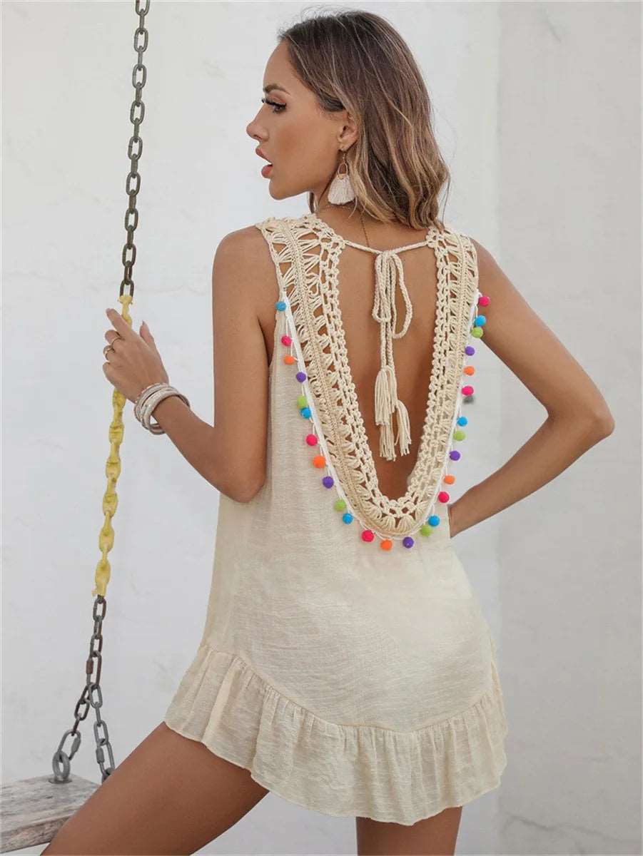 Boho Charm Crochet Beach Dress