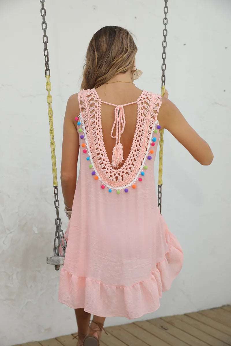 Boho Charm Crochet Beach Dress