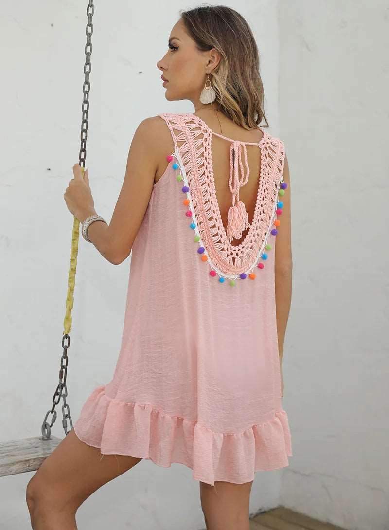 Boho Charm Crochet Beach Dress