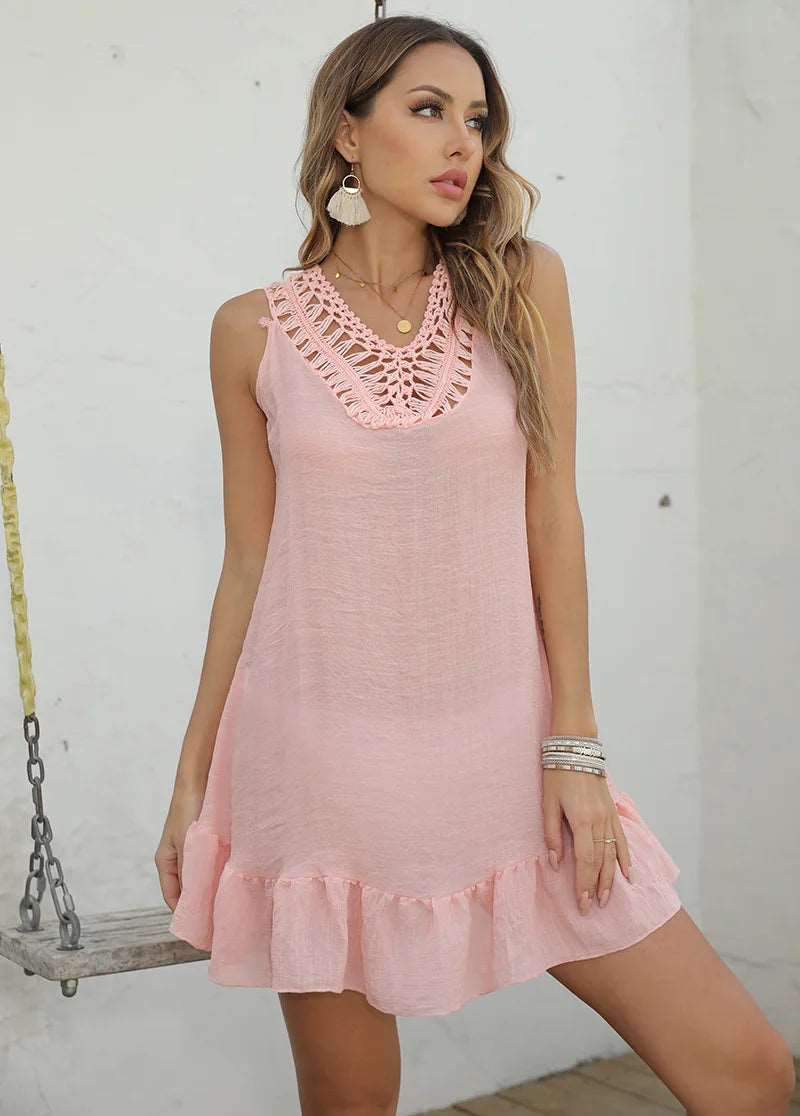Boho Charm Crochet Beach Dress