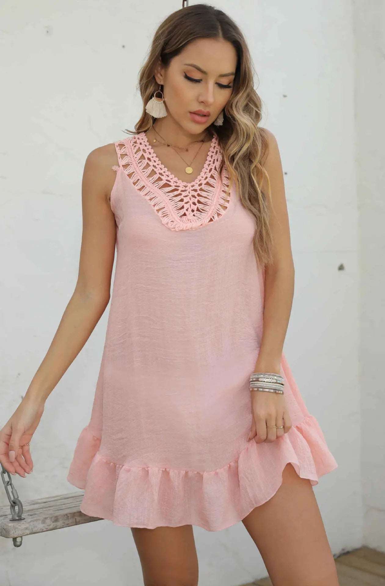 Boho Charm Crochet Beach Dress