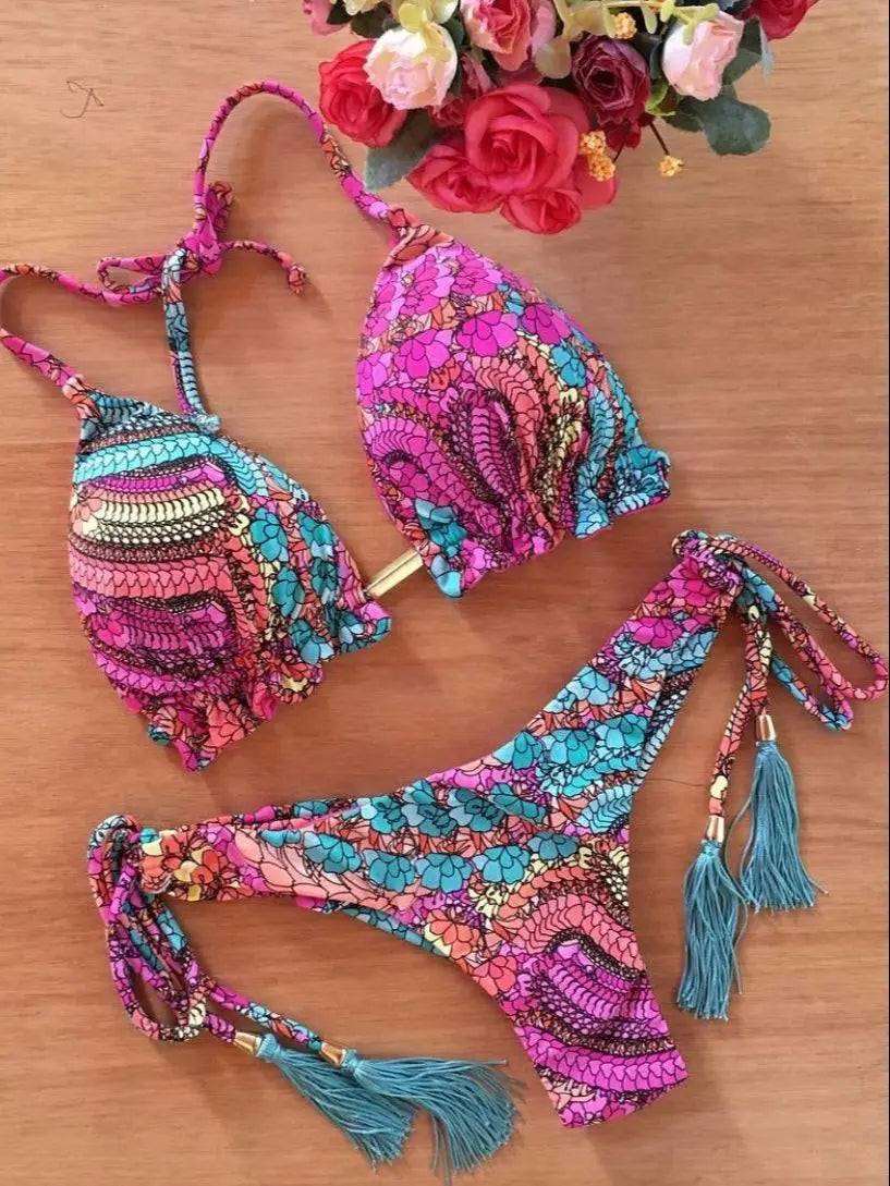 Boho Chic Floral Bikini Set