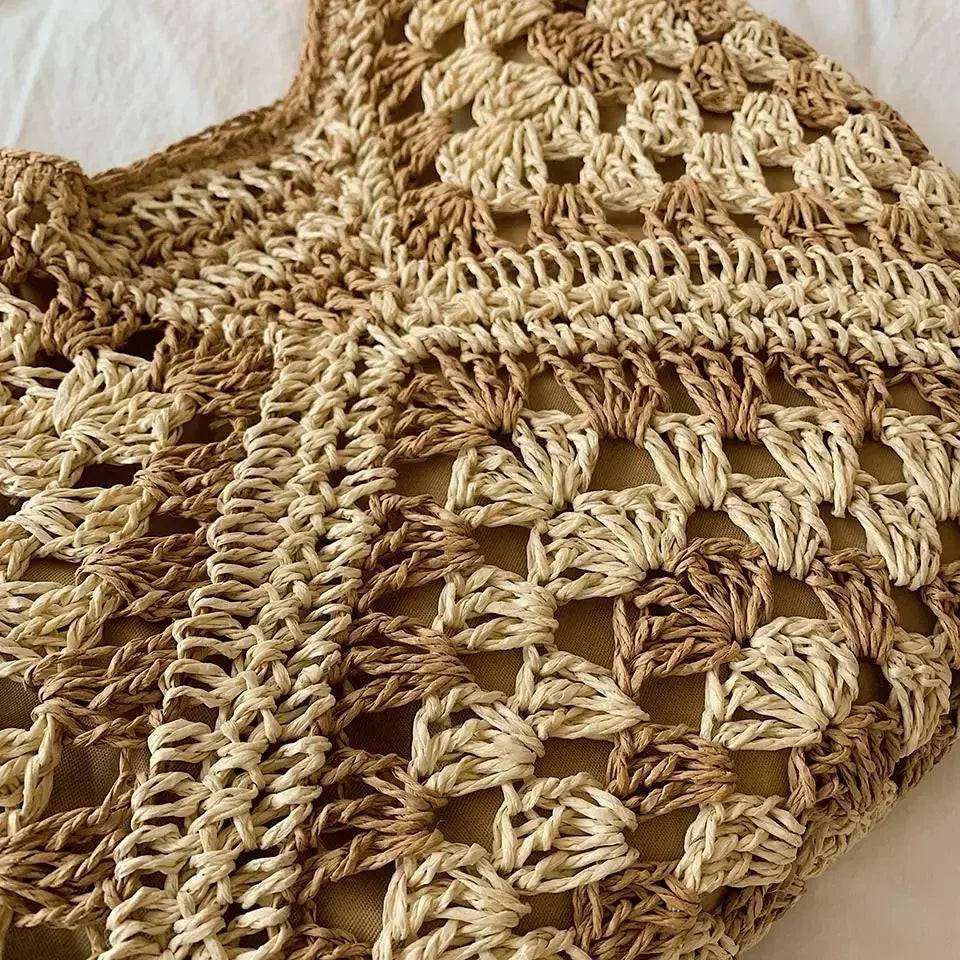 Boho Chic Woven Tote Bag