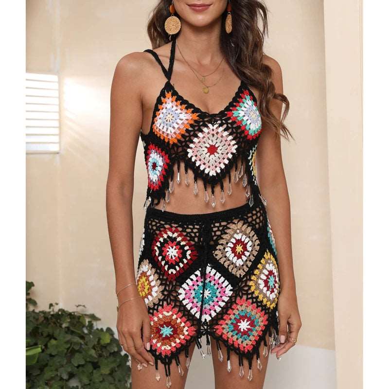 Boho Crochet Knit Set